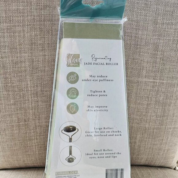 Jade Facial Roller Rajavenatiny Double Roller Small and Large Face Roller New - Picture 5 of 11
